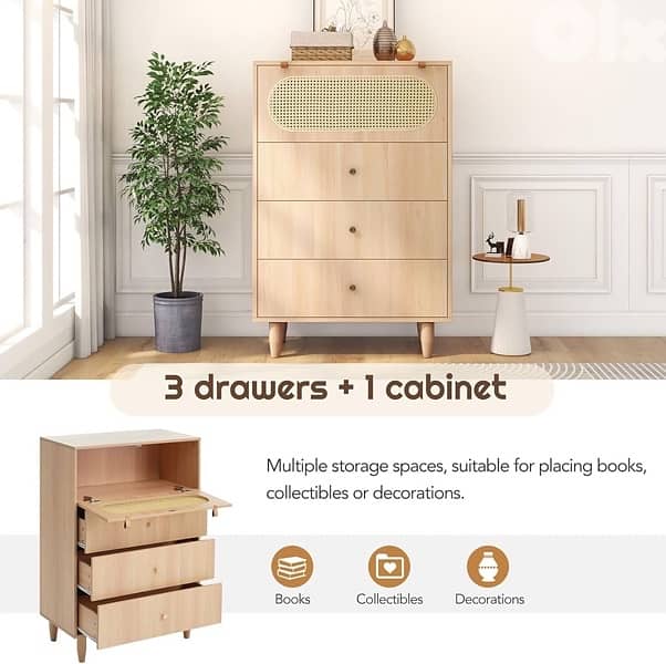 BOHO cabinet Rattan style 1