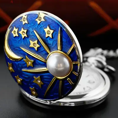 Vintage Pocket Watch Moon & Stars