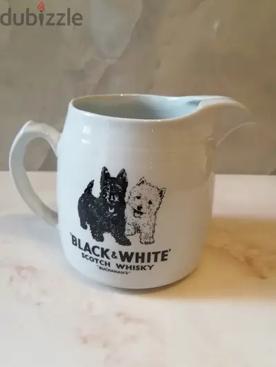 Vintage Buchanan's Black & White Scotch Whisky Burleigh Ware Water Jug