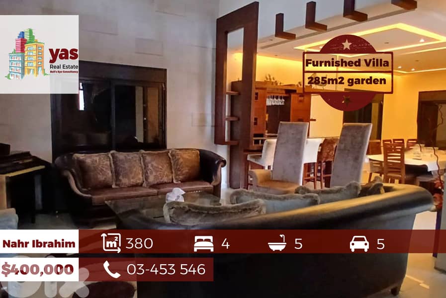 Nahr Ibrahim 380m2 | 285m2 Garden | Furnished | Well maintained | ABA 0