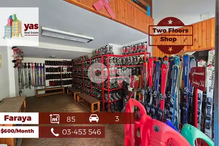 Faraya 85m2 | Two Floors Shop | Rent | Active Street | DA/AA