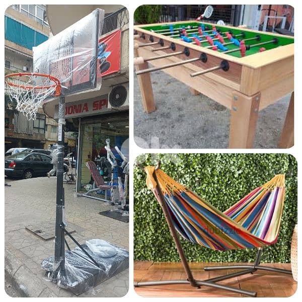 530$ for 3 items( basketball hoop + billiard + hammock) 0