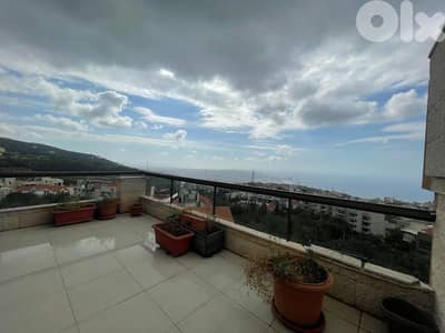 Duplex Apartment+Terrace+View 4 sale in Kennebet Broumana-قنابة برمانا