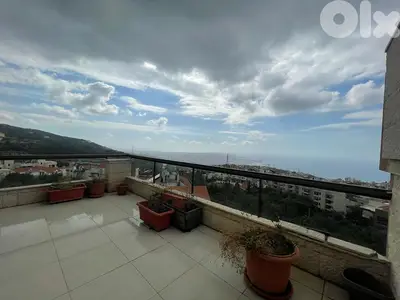 Duplex Apartment+Terrace+View 4 sale in Kennebet Broumana-قنابة برمانا