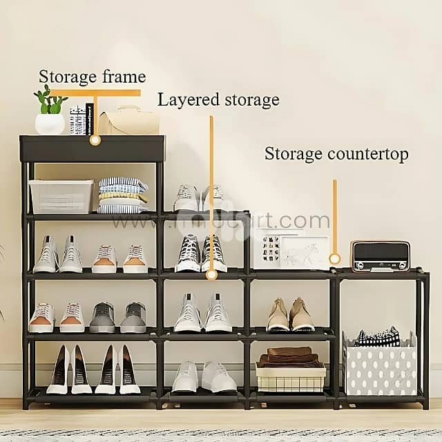 Multi-Tier Shoe Rack – 4 or 5-Layer Organizer for Small Spaces, Dorms 2