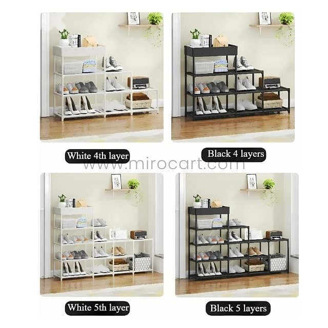 Multi-Tier Shoe Rack – 4 or 5-Layer Organizer for Small Spaces, Dorms 5