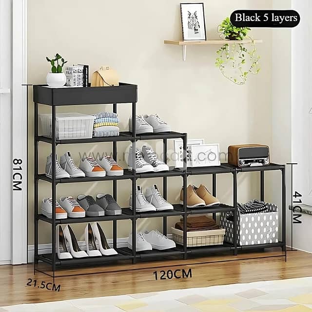 Multi-Tier Shoe Rack – 4 or 5-Layer Organizer for Small Spaces, Dorms 9