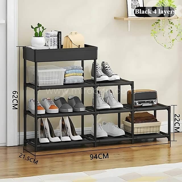 Multi-Tier Shoe Rack – 4 or 5-Layer Organizer for Small Spaces, Dorms 11