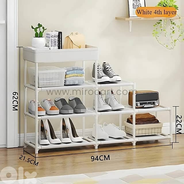 Multi-Tier Shoe Rack – 4 or 5-Layer Organizer for Small Spaces, Dorms 12