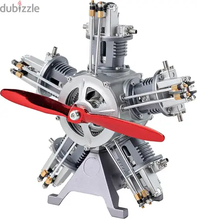 5-Cylinder Radial Engine Model Kit That Runs Mechanical Metal Assembly