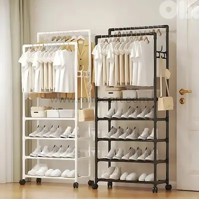 Smart Clothes & Shoe Rack – 4-Tier Storage Organizer with 360° Wheels