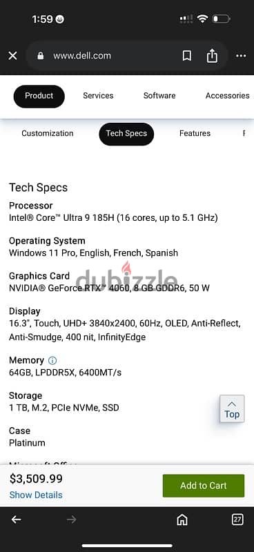 dell xps 16 9640 4060 i9 64gb ram 4k screen 120 hz laptop workstation 1