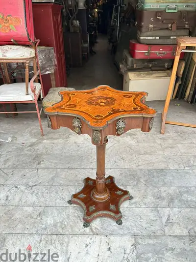 frensh table salonطاولة صالون انتيك فرنسية ماركتري رسم بالخشب frensh table salonطاولة صالون انتيك فرنسية ماركتري رسم بالخشب