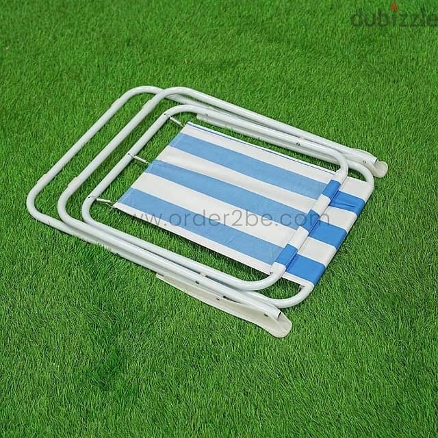 Classic Striped Beach Chair – Cozy Foldable Lounger for Backyard, Pool 3