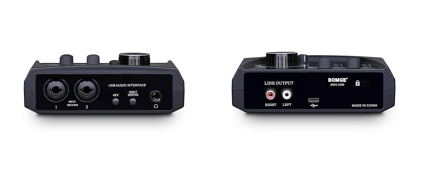 Bomge BMG-22M Sound Card USB Audio Interface,2  I / O 1
