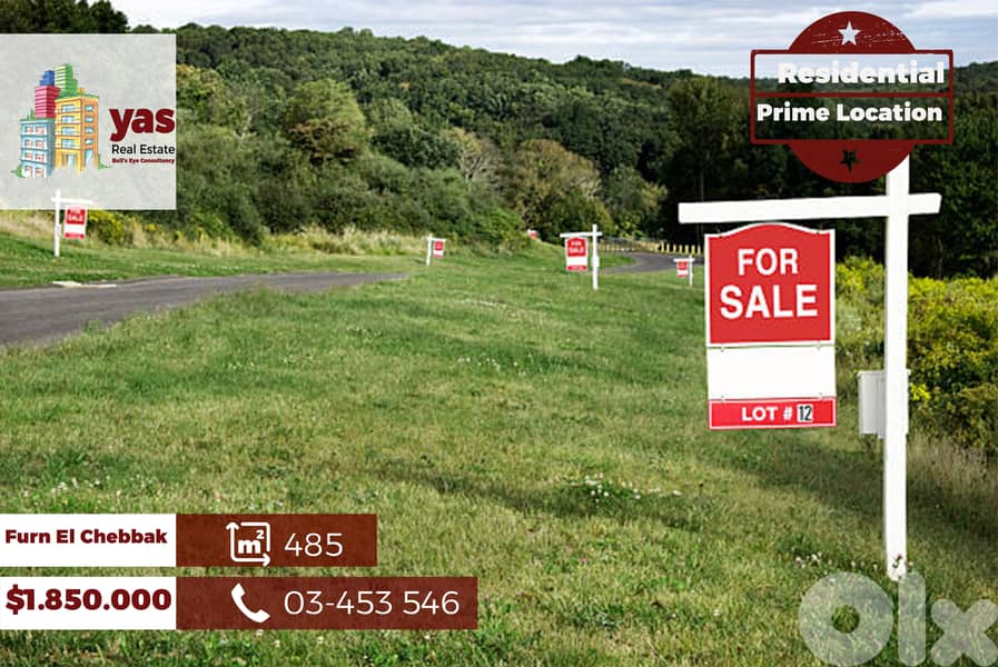 Furn El Chebbak 485m2 | Residential Land | Prime Location | AA 0