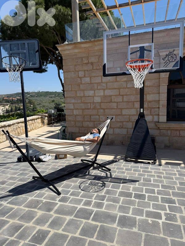 475$ only for (2 items)hammock + movable hoop basketball 0