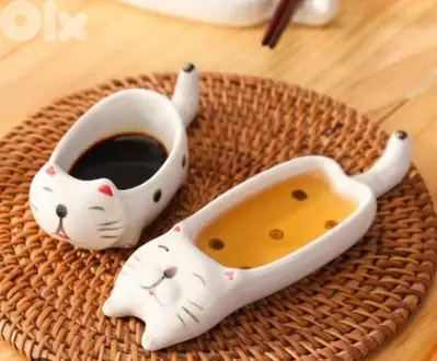 cute cat sauce plates