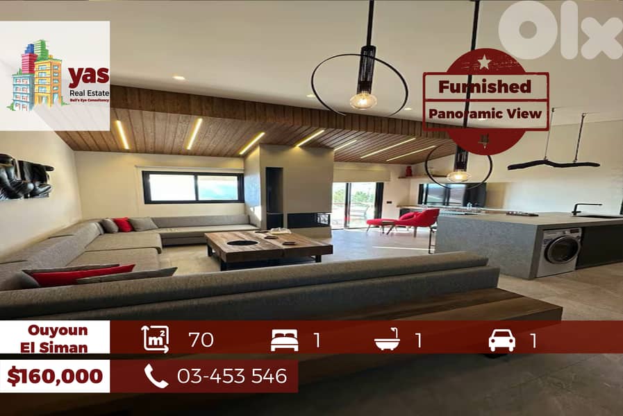 Ouyoun El Siman 70m2 | Furnished Chalet | Open View | Calm Area | DA 0