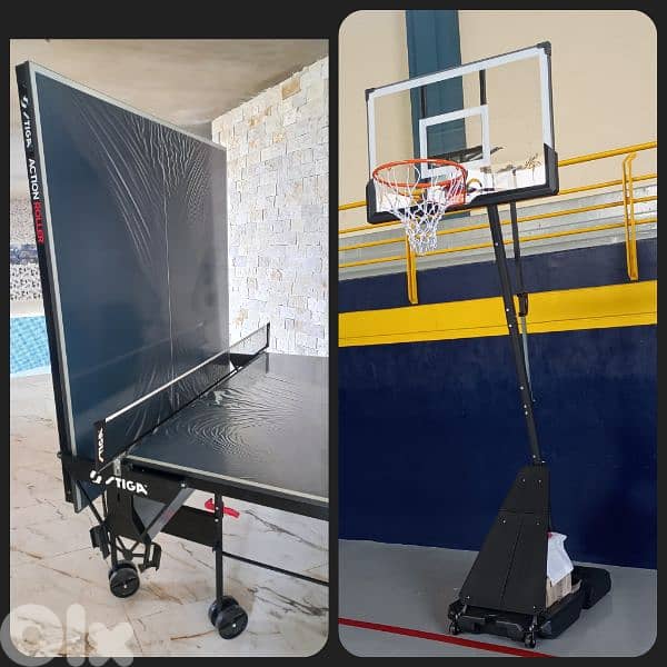670$ for (2 items) table tennis Stiga action movable basketball hoop 0