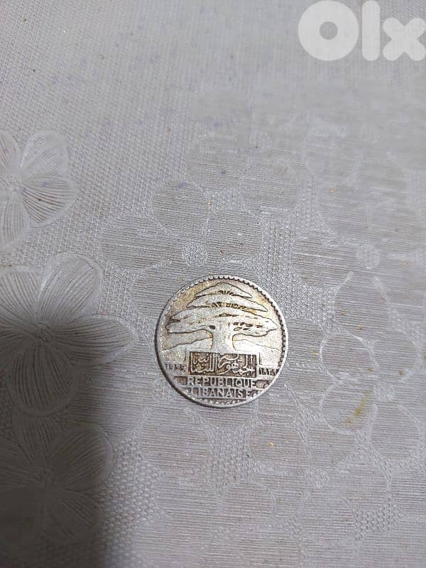 25 piasters Silver coin Lebanese Republic year 1929 0