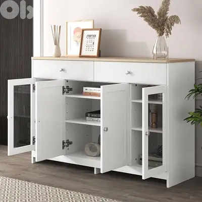 White wood grain sideboard