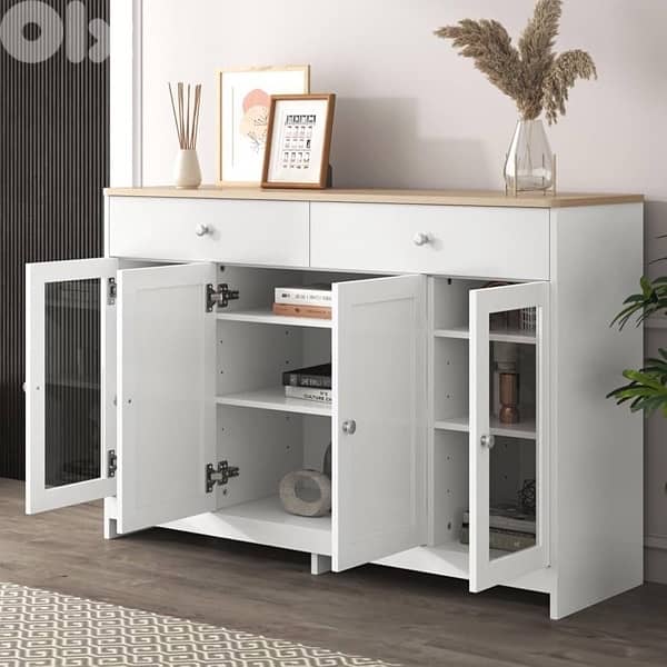 White wood grain sideboard 0
