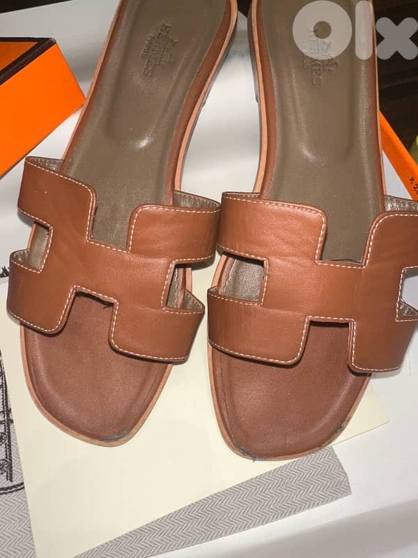 Hermes oran sandals size 38 COPY 1