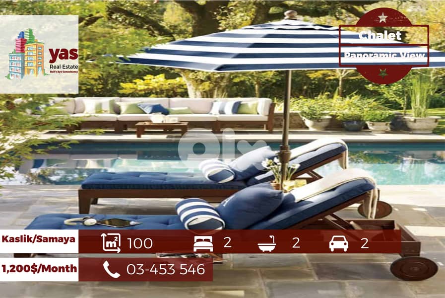 Kaslik/Samaya 100m2 | Chalet | Rent | Pool Access | View | EH 0