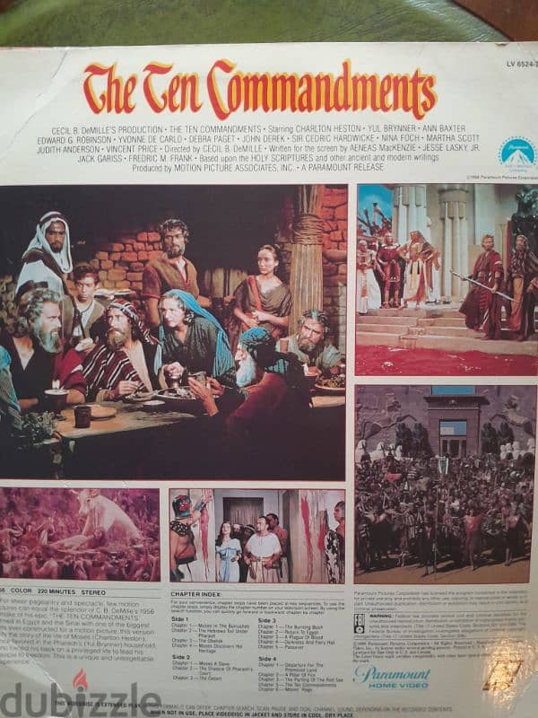 The Ten Commandments Laser disc stereo extended play Charlton Heston 1