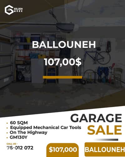 GMK130YAJ Garage for sale in Ballouneh - مرآب للبيع في بلونة