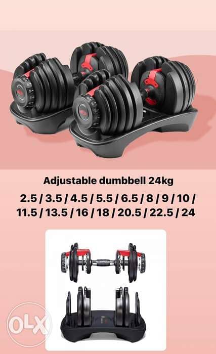 adjustable dumbles 2.5 till 24 kg each one 0