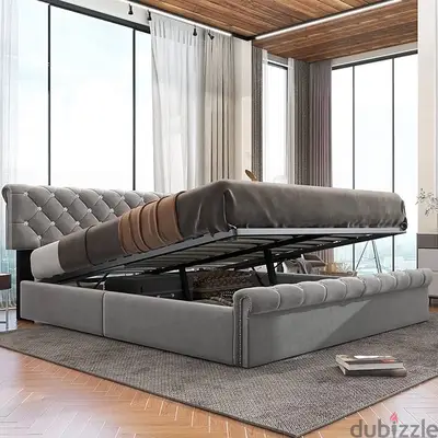 grey bed