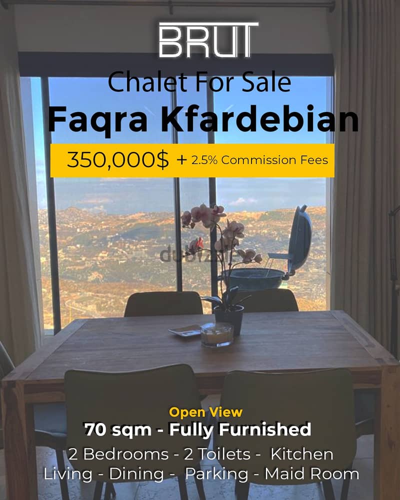 70 sqm Duplex Chalet for sale in Faqra KfardebiaN- furnished 0