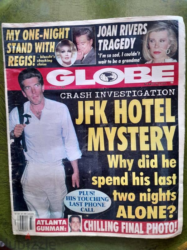 Vintage Globe Magazine August 17 1999 John F Kennedy Joan Rivers 0