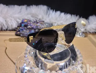 Fendi Rimless Cat Eye with Rhinestones luxury sunglasses
