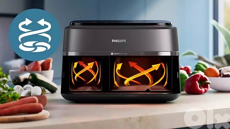 Philips, 3000 Series, 9L 1.5KG Dual Basket Air Fryer 1