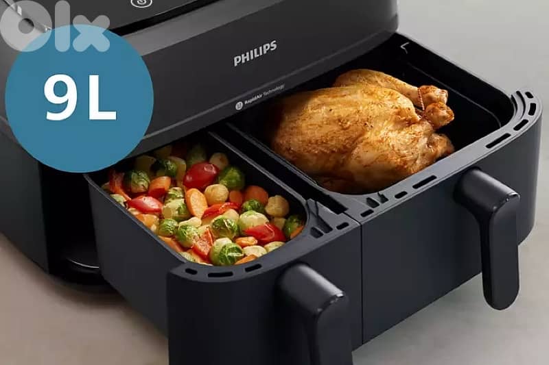 Philips, 3000 Series, 9L 1.5KG Dual Basket Air Fryer 4