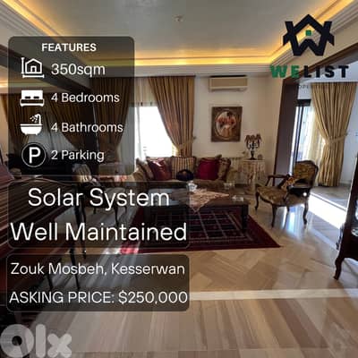 Duplex Apartment for sale in Zouk Mosbeh شقة للبيع في زوق مصبح