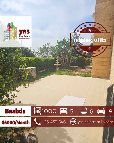 Baabda/Brazilia 1000m2 | Triplex Villa| 400m2 Terrace/Garden | lux |PA