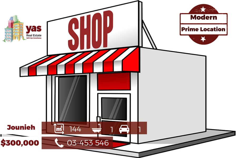 Jounieh 144m2 | Shop | Prime Location | Accessible | Catch | EH 0