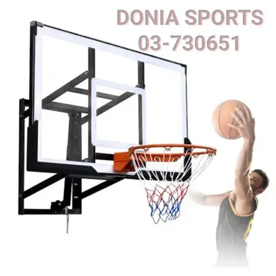 240$ hoop basketball mounted (Tempered glass) size (140x80cm)