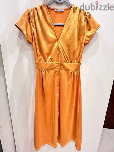 zara mustard color dress