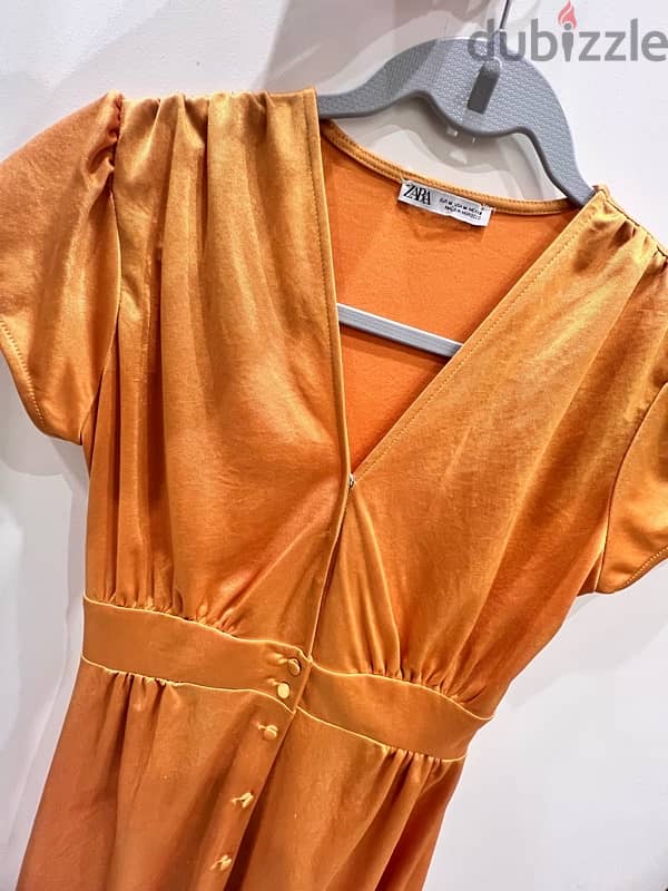 zara mustard color dress 1