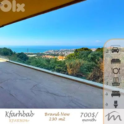 Kfarehbab | Brand New 210m² Apartment | 3 Balconies | Panoramic View
