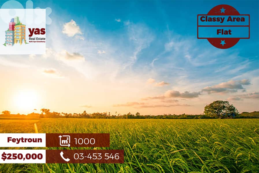 Feytroun 1000m2 | Residential Land | Open View | Flat | TS 0