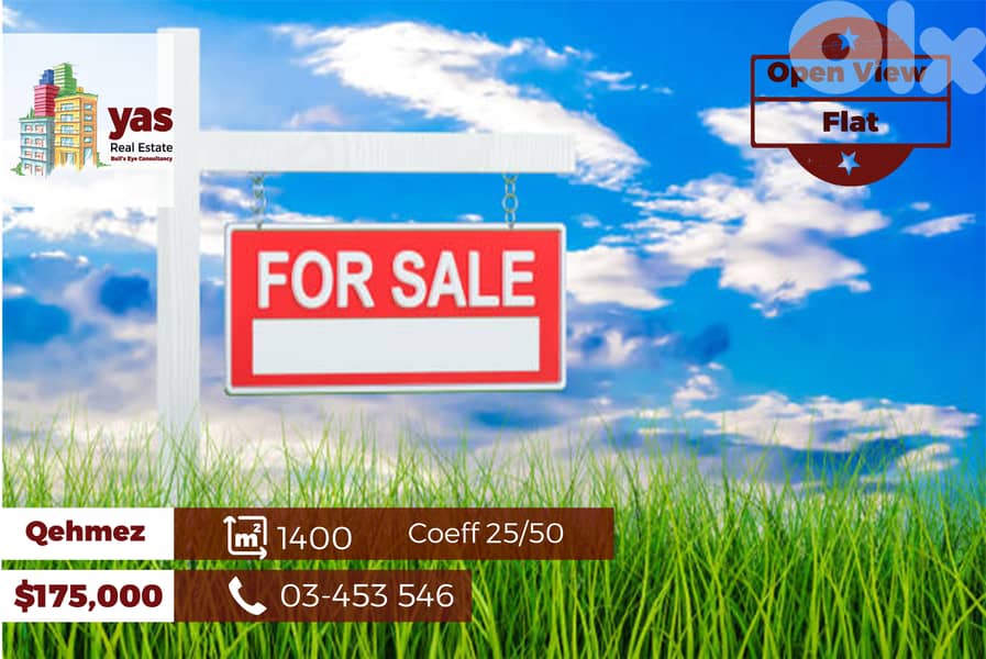 Qehmez 1400m2 | Agricultural Land | Coeff 25/50 | Flat | TS 0