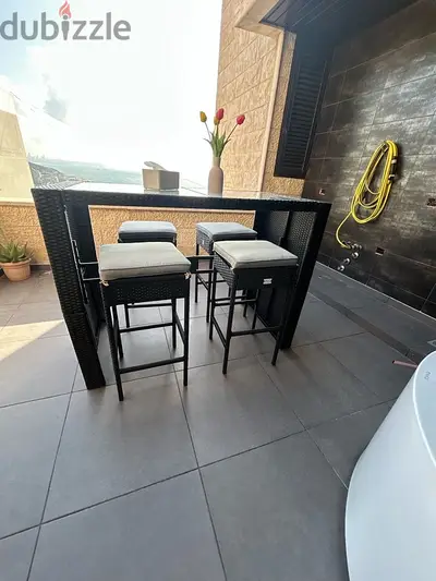 5 Piece Garden Bar Set with cushions