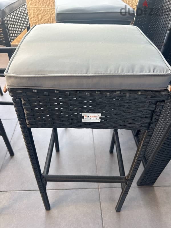 5 Piece Garden Bar Set with cushions 2