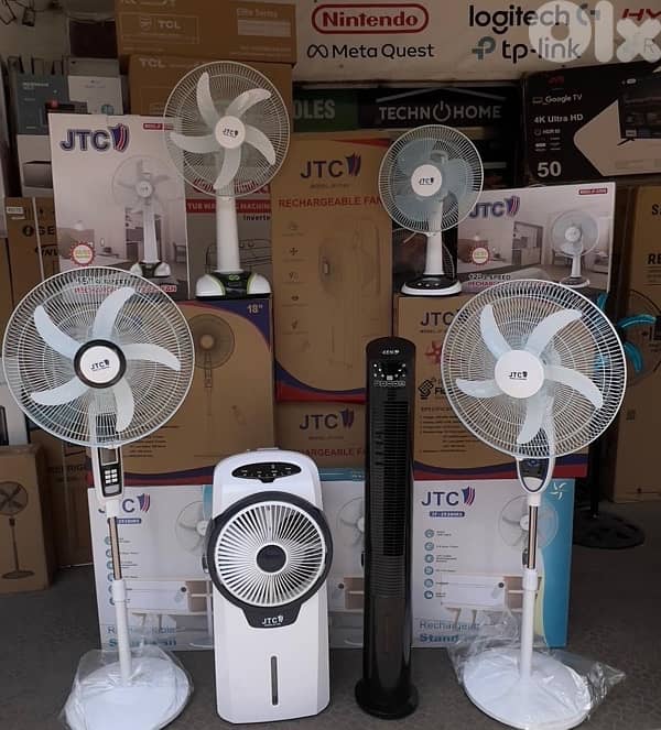 JTC Rechargeable Stand Fans starting 60$ 0
